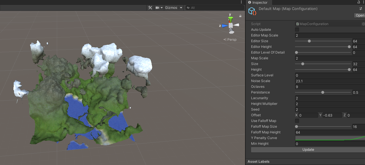 Procedural terrain generator configurations